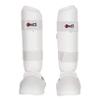 Karate Shin Instep Martial Arts Padded Shin Guards Protectors Sparring Taekwondo Training Pads (White, M) view 4