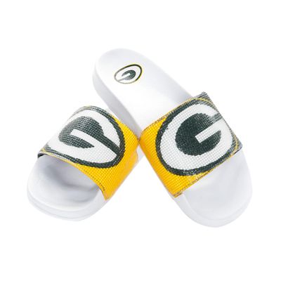 FOCO Green Bay Packers NFL Womens Big Logo Rhinestone Slide - XL
