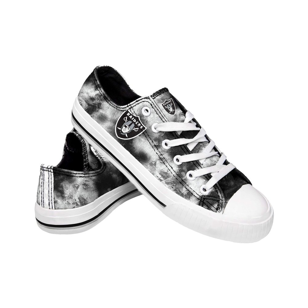 FOCO Las Vegas Raiders NFL Womens Low Top Tie Dye Canvas Shoes - 6