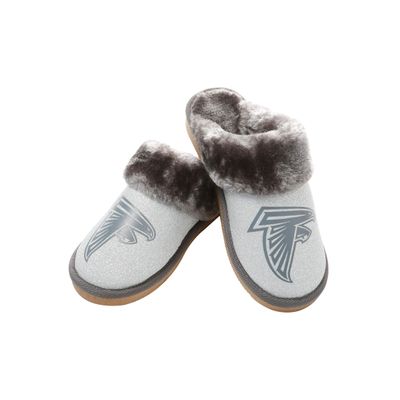 FOCO Atlanta Falcons NFL Womens Glitter Open Back faux fur Moccasin - S (5-6), team logo