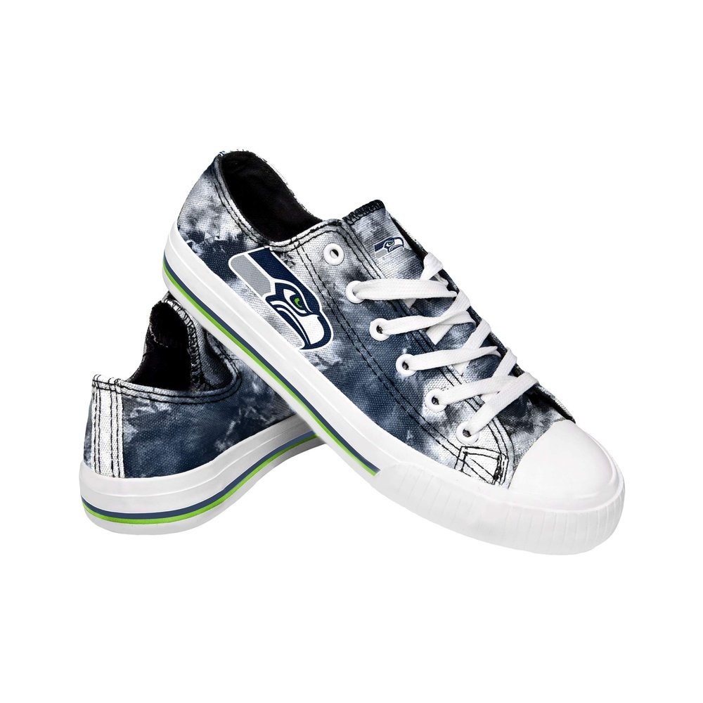 FOCO Seattle Seahawks NFL Womens Low Top Tie Dye Canvas Shoes - 9