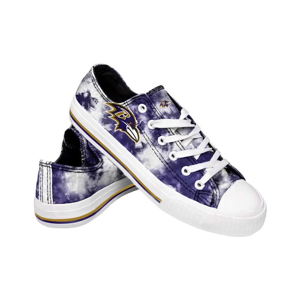FOCO Baltimore Ravens NFL Womens Low Top Tie Dye Canvas Shoes - 8