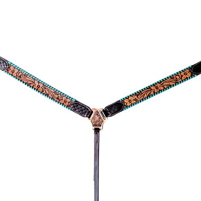 HILASON Western Horse Breast Collar American Leather Floral Carving | for Horses