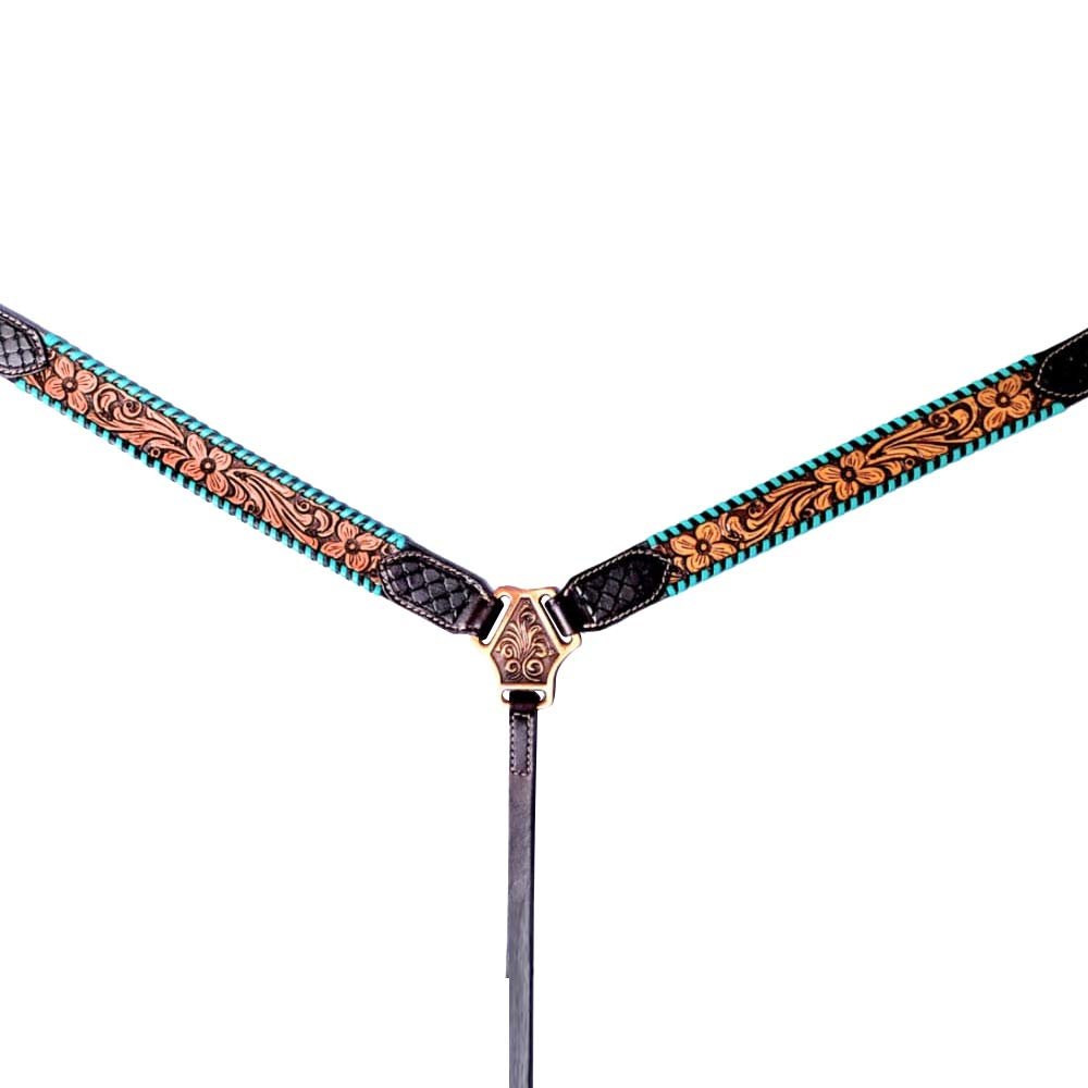 HILASON Western Horse Breast Collar American Leather Floral Carving | for Horses