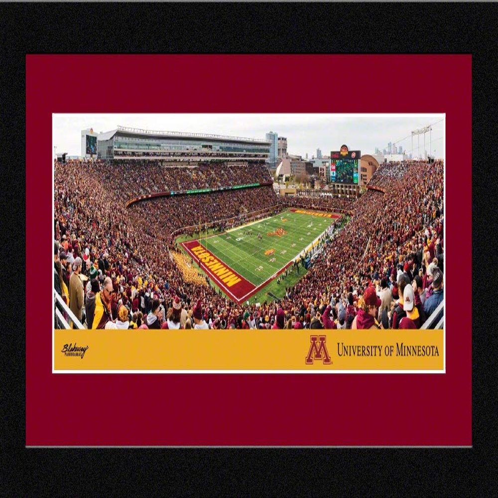 Blakeway Worldwide Panoramas Minnesota Gophers Football 16.625 x 8.125-inch Framed Picture