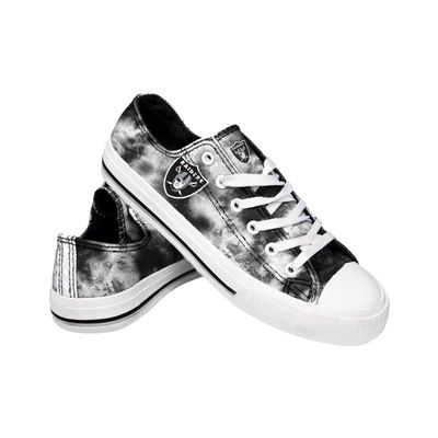 FOCO Las Vegas Raiders NFL Womens Low Top Tie Dye Canvas Shoes - 8
