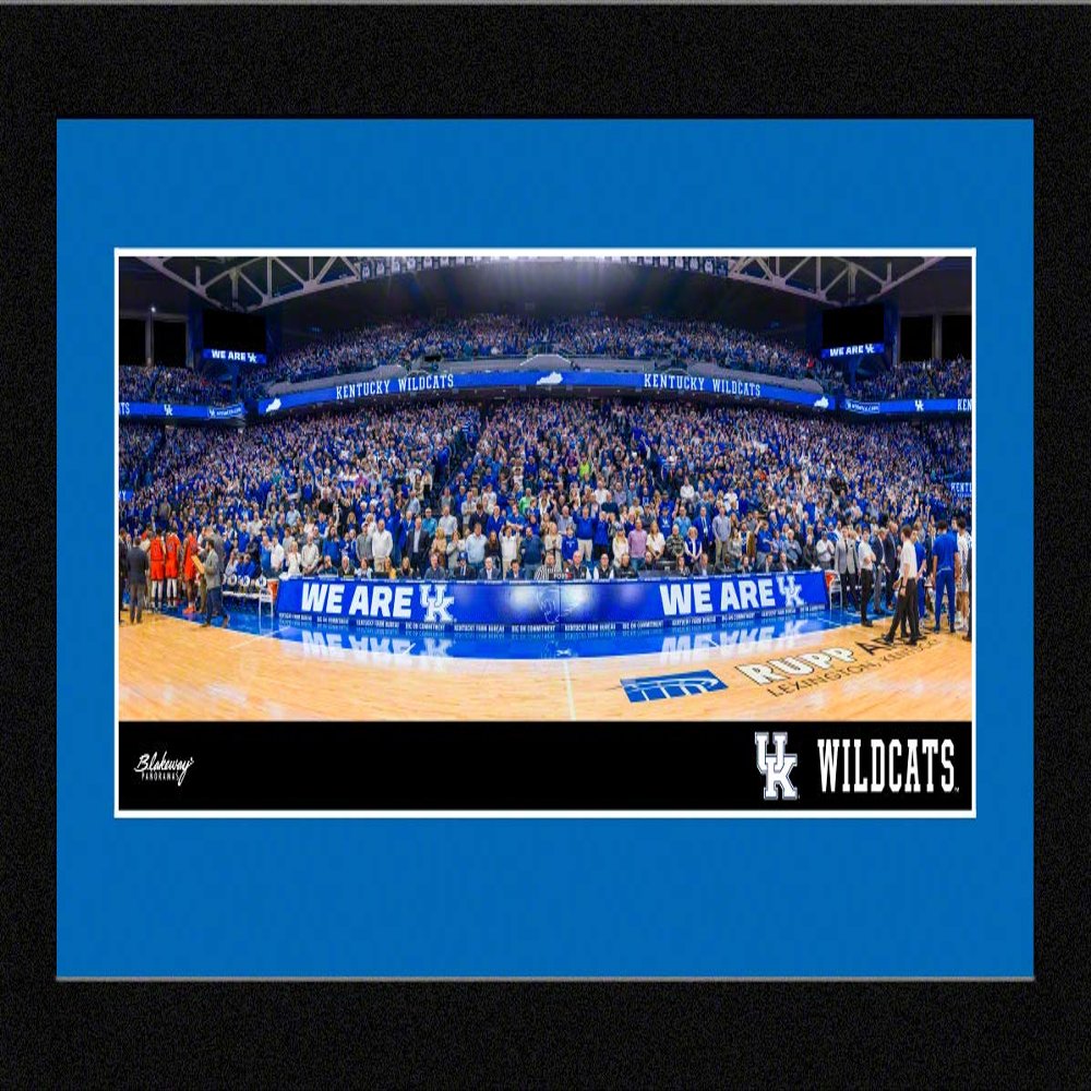 Blakeway Worldwide Panoramas, Inc. Kentucky Wildcats Basketball - 16.625 x 8.125-inch Framed Picture