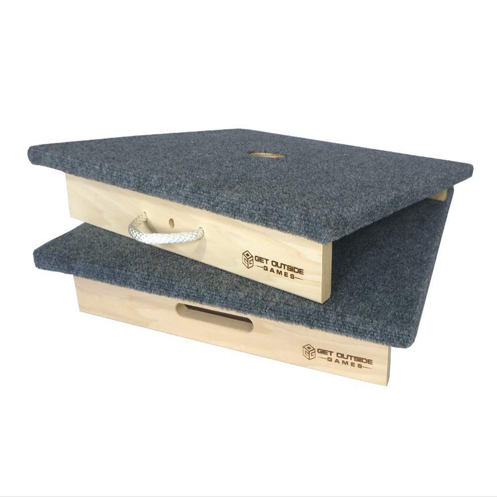 Get Outside Games Premium 1 Hole Washer Toss Washers Game Boards (Gray Carpet (Default), 24x24 Full Size Boards+Washers)