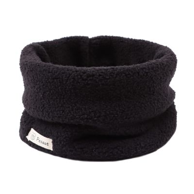 Zsedrut Fleece Warm Kids Scarf Thick Velvet Boys Girls Round Scarves Toddler Kids Winter Neck Warmer (Black-1Pcs)