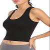 Women's 3-Pack Sports Crop Tank Tops - Athletic Yoga Racerback Workout Shirts, Black/Grey/Olive L view 3