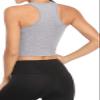Women's 3-Pack Sports Crop Tank Tops - Athletic Yoga Racerback Workout Shirts, Black/Grey/Olive L view 4