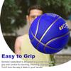 Senston 27.5''/29.5'' Outdoor Basketball Excellent Elasticity/Grip Rubber Basketballs with Pump, Durable Size 5/7 Men Basketball (Blue/Gold, 29.5''(Size 7)) view 3