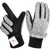 MOREOK Winter Gloves for Men/Women -10F 3M Thinsulate Warm Touch Screen Snow Ski Bicycle Bike Gloves for Driving/Cycling/Running/Hiking-Gray-XL view 1