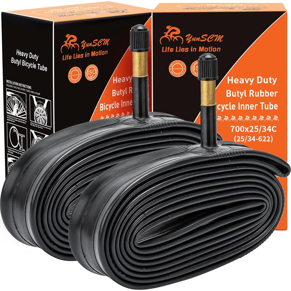 2-PCS 700C Heavy Duty Bike Tubes 700x25C/26C/28C/32C/34C AV4825/34-622 700C Bicycle Inner Tubes Compatible with 700x25C 700x26C 700x27C 700x28C 700x30C 700x32C 700x34C Bike Tire Tubes Schrader Valve
