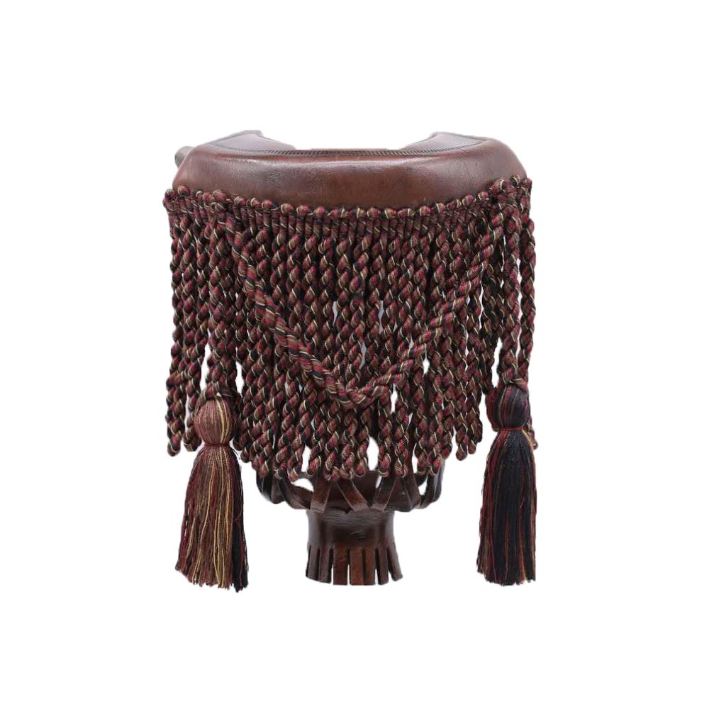 Joy's Billiard Pool Table Pockets, Leather Pool Table Pockets, Billiard Pockets, Made of Real Leather, with Fringe and Tassels, Dark Walnut Color, Set of 6