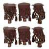Joy's Billiard Pool Table Pockets, Leather Pool Table Pockets, Billiard Pockets, Made of Real Leather, with Fringe and Tassels, Dark Walnut Color, Set of 6 view 2