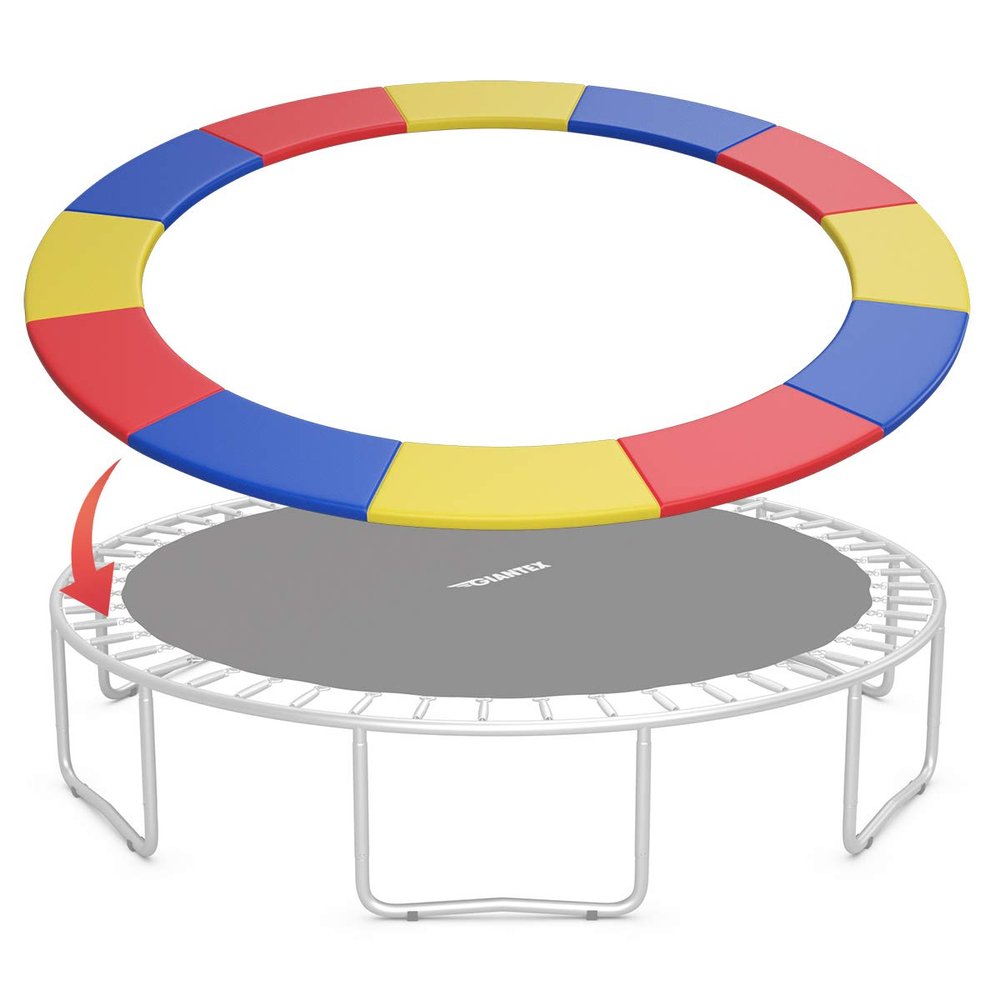 Giantex Trampoline Pad, 8ft 10ft 12ft 14ft 15ft 16ft Trampoline Replacement Safety Pad, No Holes for Pole, Waterproof Trampoline Accessories Spring Cover (16 Ft, Multicolor)