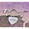 SaiDian 1 Pcs Gothic Witch Keychain Broomstick Charm Pendant Key Ring Purse Bag Hanging Keychain for Women Men Gift view 2