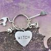 SaiDian 1 Pcs Gothic Witch Keychain Broomstick Charm Pendant Key Ring Purse Bag Hanging Keychain for Women Men Gift view 4