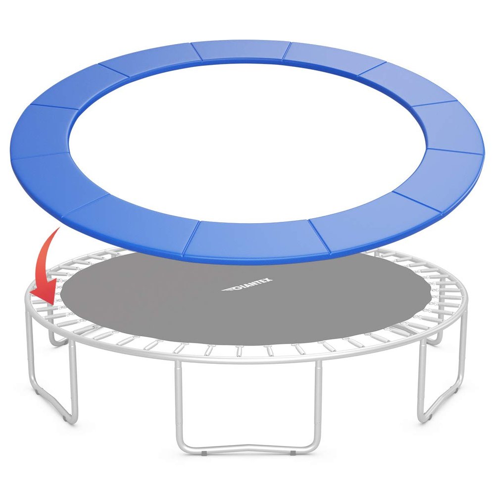 Giantex Trampoline Pad, 8ft 10ft 12ft 14ft 15ft 16ft Trampoline Replacement Safety Pad, No Holes for Pole, Waterproof Trampoline Accessories Spring Cover (16 Ft, Blue)