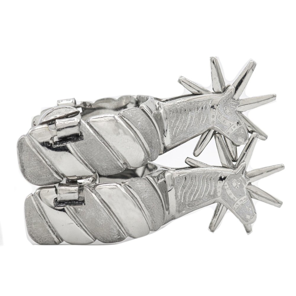 Espuelas Acero Cabeza De Caballo Dos Tonos Horse Head Design Spurs