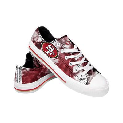 FOCO San Francisco 49ers NFL Womens Low Top Tie Dye Canvas Shoes - 8