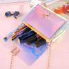 Acxico 1Pcs Pink Transparent Handbag Colorful Chain Bag Rainbow Laser Purses Clear Jelly Mini Bag view 2