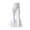 IBTOM CASTLE Toddler Baby Girl's Flare Ruffle Palazzo Leggings Pants Kids Long Cotton Boutique Elastic Waist Bottoms Bike Sport Slacks Joggers Activewear Playwear White 6-12 Months view 1
