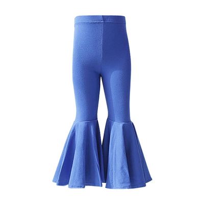 IBTOM CASTLE Toddler Baby Girl's Flare Ruffle Palazzo Leggings Pants Kids Long Cotton Boutique Elastic Waist Bottoms Bike Sport Slacks Joggers Activewear Playwear Royal blue 3-6 Months