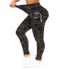 THE GYM PEOPLE Thick High Waist Yoga Pants with Pockets, Tummy Control Workout Running Yoga Leggings for Women (X-Large, Army Green Camo) view 4