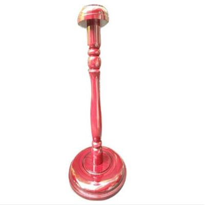 Medieval Wood Helmet Stand for Armor Helmets, Cherry Stained Wooden Display Post