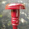 Medieval Wood Helmet Stand for Armor Helmets, Cherry Stained Wooden Display Post view 2