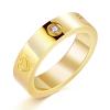 PDWZNBA Love Friendship Ring 18K Gold-Plated Stainless Steel Promise Ring Wedding Band Jewelry Birthday Gifts for Women view 1