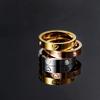 PDWZNBA Love Friendship Ring 18K Gold-Plated Stainless Steel Promise Ring Wedding Band Jewelry Birthday Gifts for Women view 2
