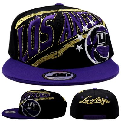 Los Angeles New Leader Tornado Starred Basketball Black Purple Gold Era Snapback Hat Cap