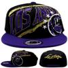 Los Angeles New Leader Tornado Starred Basketball Black Purple Gold Era Snapback Hat Cap view 1