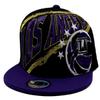 Los Angeles New Leader Tornado Starred Basketball Black Purple Gold Era Snapback Hat Cap view 2