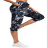 ChinFun Women's Hiking Capris Pants Outdoor Quick Dry Cargo Cropped Pants Water Resistant Sun Protection UPF 50+ Black & Grey Leaves Size XL view 2