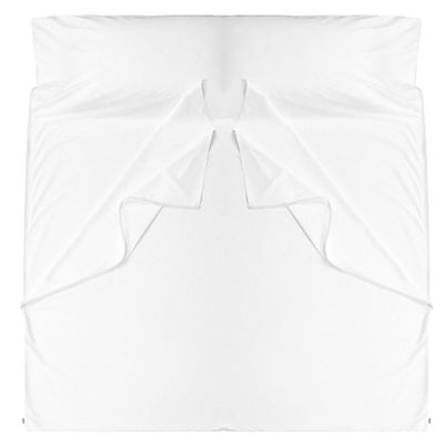 Cozysilk Brand - GANNAFEE Cotton Sleeping Bag Liner with Zipper - 100% Cotton Travel Sheet Sleep Sack Adult - Travel Sleeping Bag for Hotels Camping Hiking (Double - 71 x 87 inch, White)