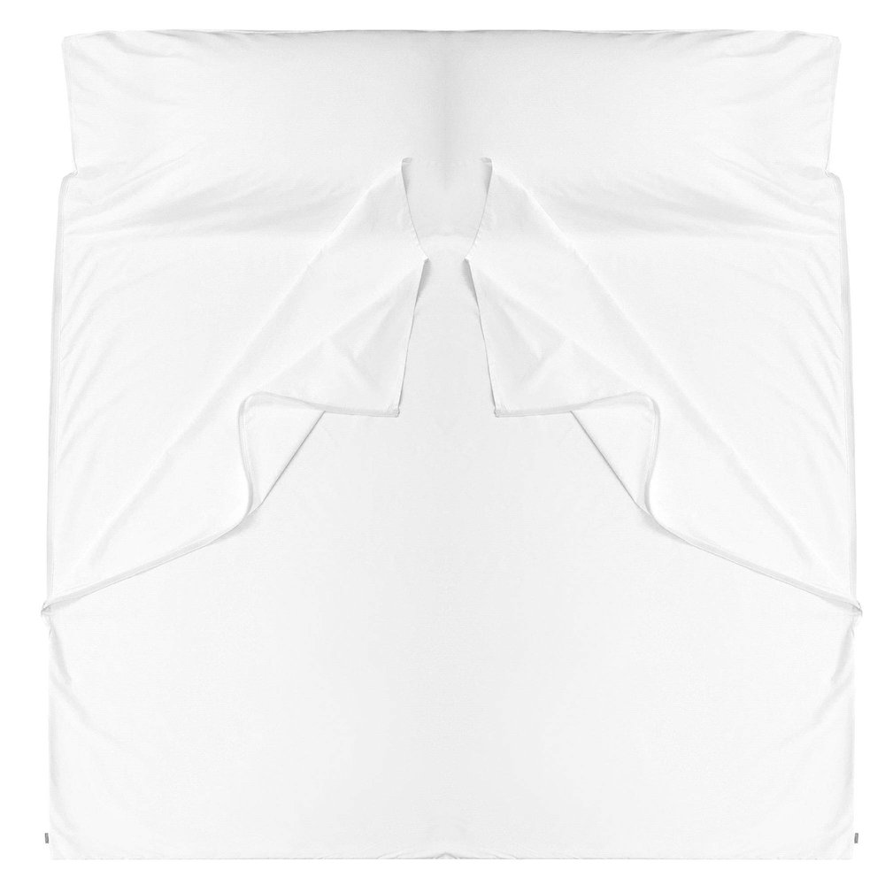 Cozysilk Brand - GANNAFEE Cotton Sleeping Bag Liner with Zipper - 100% Cotton Travel Sheet Sleep Sack Adult - Travel Sleeping Bag for Hotels Camping Hiking (Double - 71 x 87 inch, White)