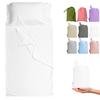 Cozysilk Brand - GANNAFEE Cotton Sleeping Bag Liner with Zipper - 100% Cotton Travel Sheet Sleep Sack Adult - Travel Sleeping Bag for Hotels Camping Hiking (Single - 33.5 x 87 inch, White) view 1