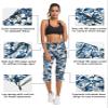 ChinFun Women's Hiking Capris Pants Outdoor Quick Dry Cargo Cropped Pants Water Resistant Sun Protection UPF 50+ Navy & Blue Camo Size M view 3