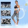ChinFun Women's Hiking Capris Pants Outdoor Quick Dry Cargo Cropped Pants Water Resistant Sun Protection UPF 50+ Black & Grey Gridding Size M view 4