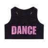 Freebily Kids Girls Metallic Sleeveless Racerback Bra Dance Top High Support Crop Top Gymnastic Sport Cheer Performance Dance Printed Pink 5-6 view 3