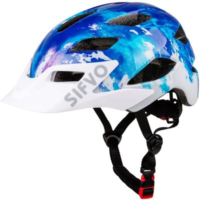 Kids Helmet, SIFVO Kids Bike Helmet Boys and Girls Children Bicycle Helmet with Cool Visor Helmet for Kids 5-14, Youth Bike Helmet Adjustable & Lightweight 50-57cm (Navy Blue)