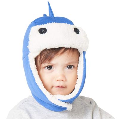 DINGDONG'S CLOSET Baby Toddler Boys Fleece Hat Kids Hat with Earflap Winter Fleece Cartoon Hat(Blue,2-5T)