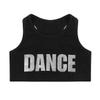 Freebily Kids Girls Metallic Sleeveless Racerback Bra Dance Top High Support Crop Top Gymnastic Sport Cheer Performance Dance Printed Silver 5-6 view 3