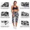 ChinFun Women's Hiking Capris Pants Outdoor Quick Dry Cargo Cropped Pants Water Resistant Sun Protection UPF 50+ Black & Grey Gridding Size XL view 3