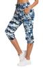 ChinFun Women's Hiking Capris Pants Outdoor Quick Dry Cargo Cropped Pants Water Resistant Sun Protection UPF 50+ Navy & Blue Camo Size L view 1