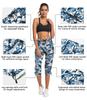 ChinFun Women's Hiking Capris Pants Outdoor Quick Dry Cargo Cropped Pants Water Resistant Sun Protection UPF 50+ Navy & Blue Camo Size L view 3